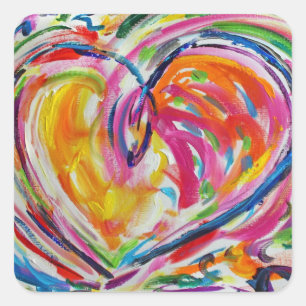 Heart of Joy Painting Stickers Art Labels