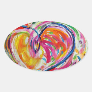 Heart of Joy Painting Stickers Art Labels