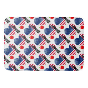 Heart of Liberty: A New York Patriotic Design Bath Mat