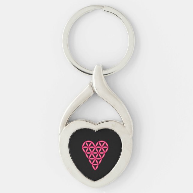 'Heart of Life', 3D, Red. Key Ring (Front)