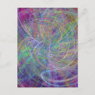 Heart of Light – Aqua Flames Indigo Abstract Postcard