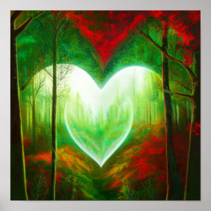 Heart of Light in a Forest Poster