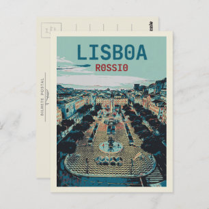 Heart of Lisbon's Charm Rossio Square illustration Postcard