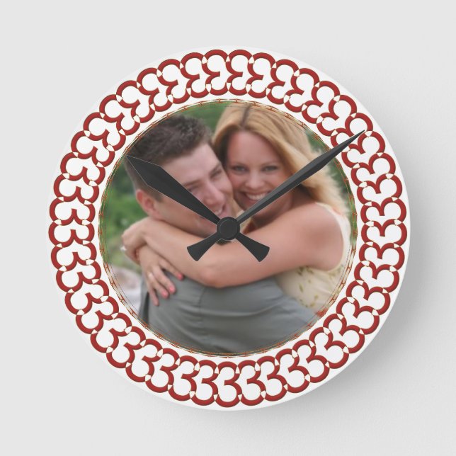 Heart of Love Custom Photo Frame Round Clock (Front)