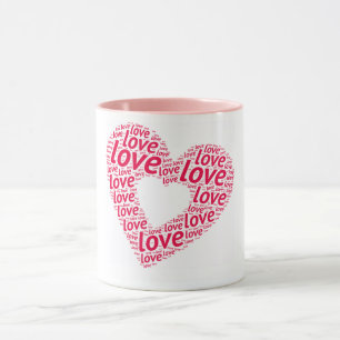 Heart of Love Typography Mug