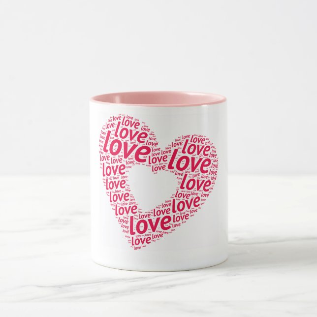 Heart of Love Typography Mug (Center)