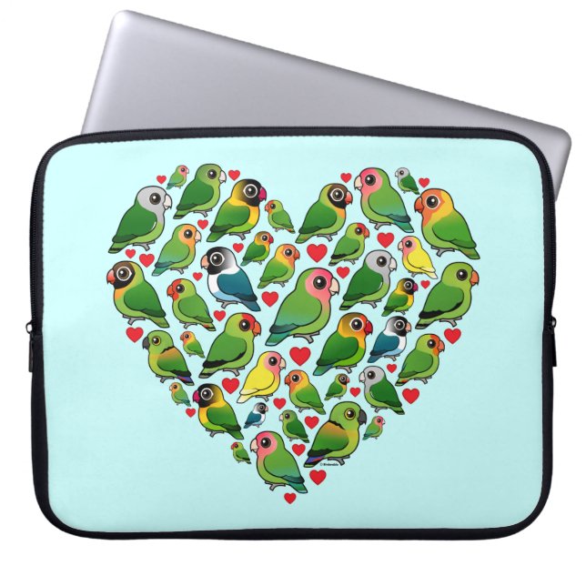 Heart of Lovebirds Laptop Sleeve (Front)
