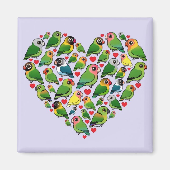 Heart of Lovebirds Magnet (Front)