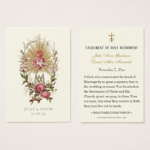 Heart of Mary Catholic Wedding Prayer Card