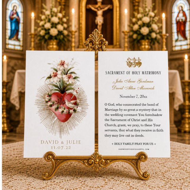 Heart of Mary Catholic Wedding Prayer Card (Creator Uploaded)