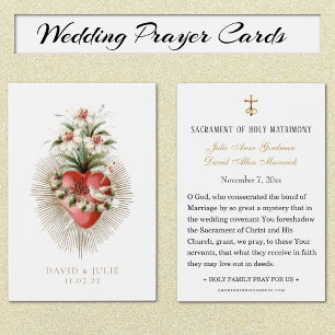 Heart of Mary Catholic Wedding Prayer Card