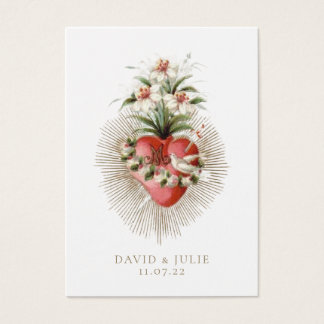 Heart of Mary Catholic Wedding Prayer Card