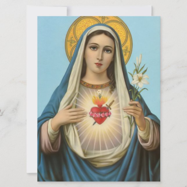 Heart of Mary Our Lady Holy Maria Mother of God Card (Front)