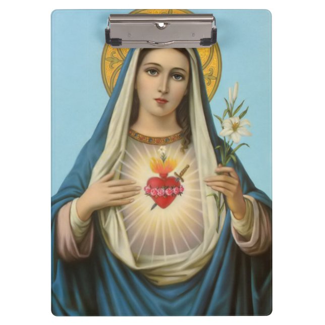 Heart of Mary Our Lady Holy Maria Mother of God Clipboard (Front)