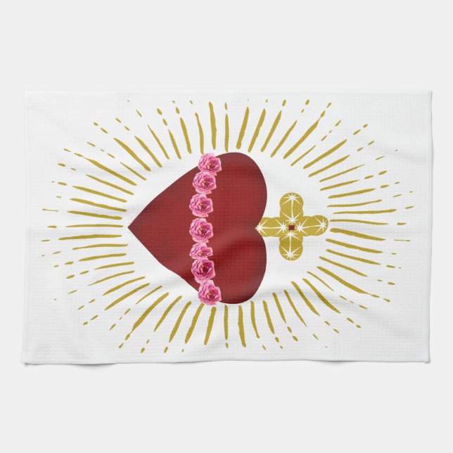 Heart of Mary Tea Towel (Horizontal)