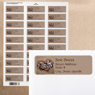 Heart of Metallic Buttons Bronze Return Address