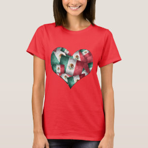 Heart of Mexican Flags T-Shirt