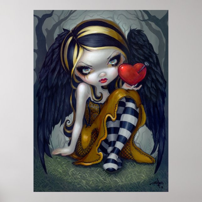 Heart of Nails ART PRINT gothic Valentine fairy (Front)