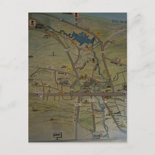 Heart of New Braunfels, Texas Postcard (Front)