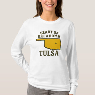 Heart of Oklahoma Tulsa State Map Design T-Shirt