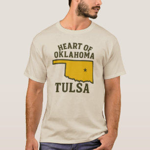 Heart of Oklahoma Tulsa State Map Design T-Shirt