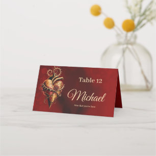 Heart of passion romance and love. A stylised hear Place Card