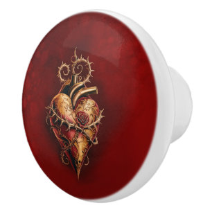 Heart of passion romance and love. ceramic knob