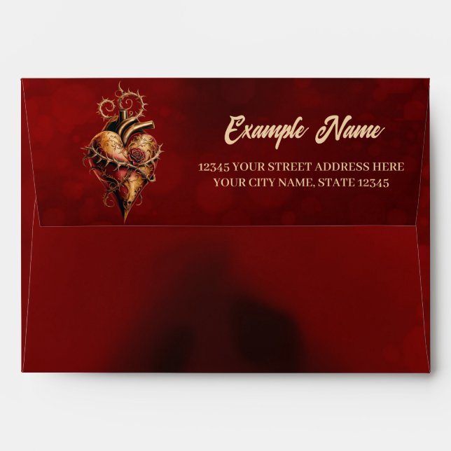 Heart of passion romance and love.  envelope (Back (Top Flap))