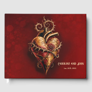 Heart of passion romance and love. guest book