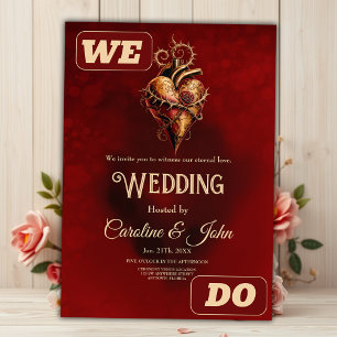 Heart of passion romance and love. invitation