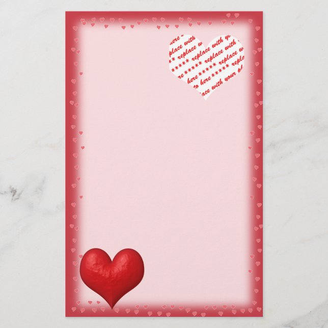 Heart of Red and Photo Frame Stationery (Front)