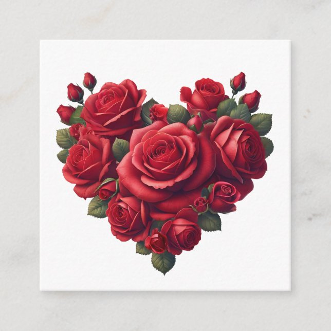 Heart of Roses - Romantic Floral Art Enclosure Card (Front)