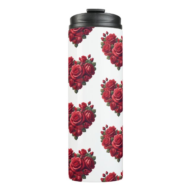 Heart of Roses - Romantic Floral Art Thermal Tumbler (Front)