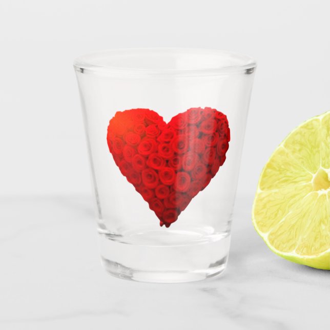 HEART OF ROSES SHOT GLASS (Front)