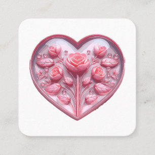 Heart Of Roses Square Business Card