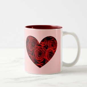 Heart of Roses Two-Tone Coffee Mug