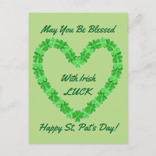 Heart Of Shamrocks Postcard