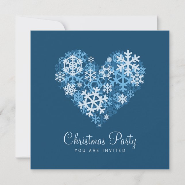 Heart of Snowflakes Christmas Party invitation (Front)
