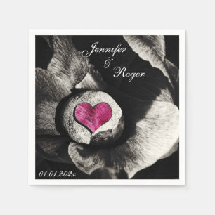 Heart of Stone & Flower Art / Wedding Napkins