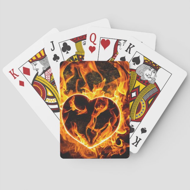 Heart of stone on fire playing cards (Back)