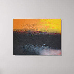 Heart of Sunset Abstract Painting Canvas Print