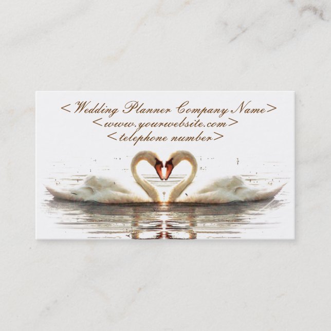 Heart of Swans Wedding Planner Business Card (Front)