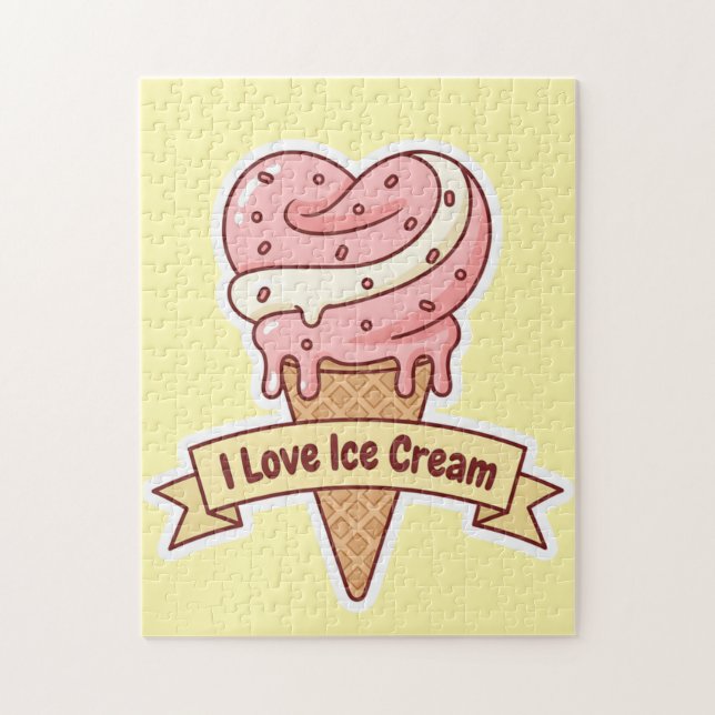 Heart of Sweetness: I Love Ice Cream Jigsaw Puzzle (Vertical)