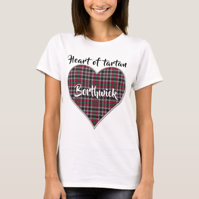 Heart of Tartan Clan Borthwick Plaid T-Shirt (Front)