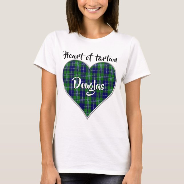 Heart of Tartan Clan Douglas Plaid T-Shirt (Front)