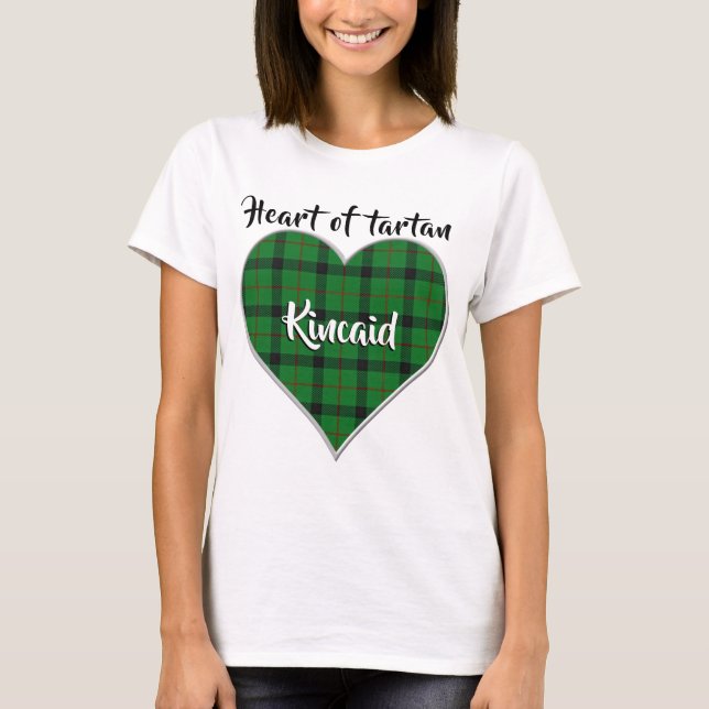 Heart of Tartan Clan Kincaid Plaid T-Shirt (Front)