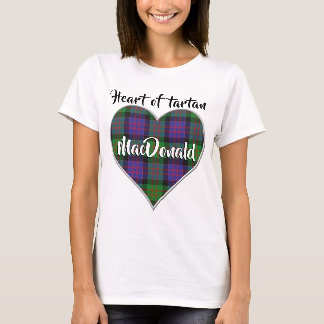 Heart of Tartan Clan MacDonald Donald Plaid T-Shirt (Front)