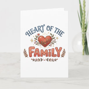 Heart of the Family Floral Heart Card