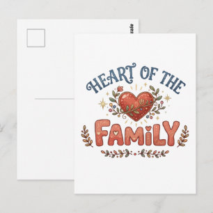 Heart of the Family Floral Heart Postcard