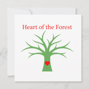 Heart of the Forest Minimalist Nature Love Tree Invitation